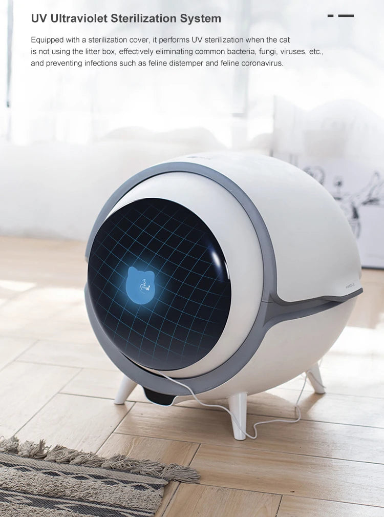 Factory custom app control Large capacity intelligent smart self cleaning litter box for cats automatic cat toilet