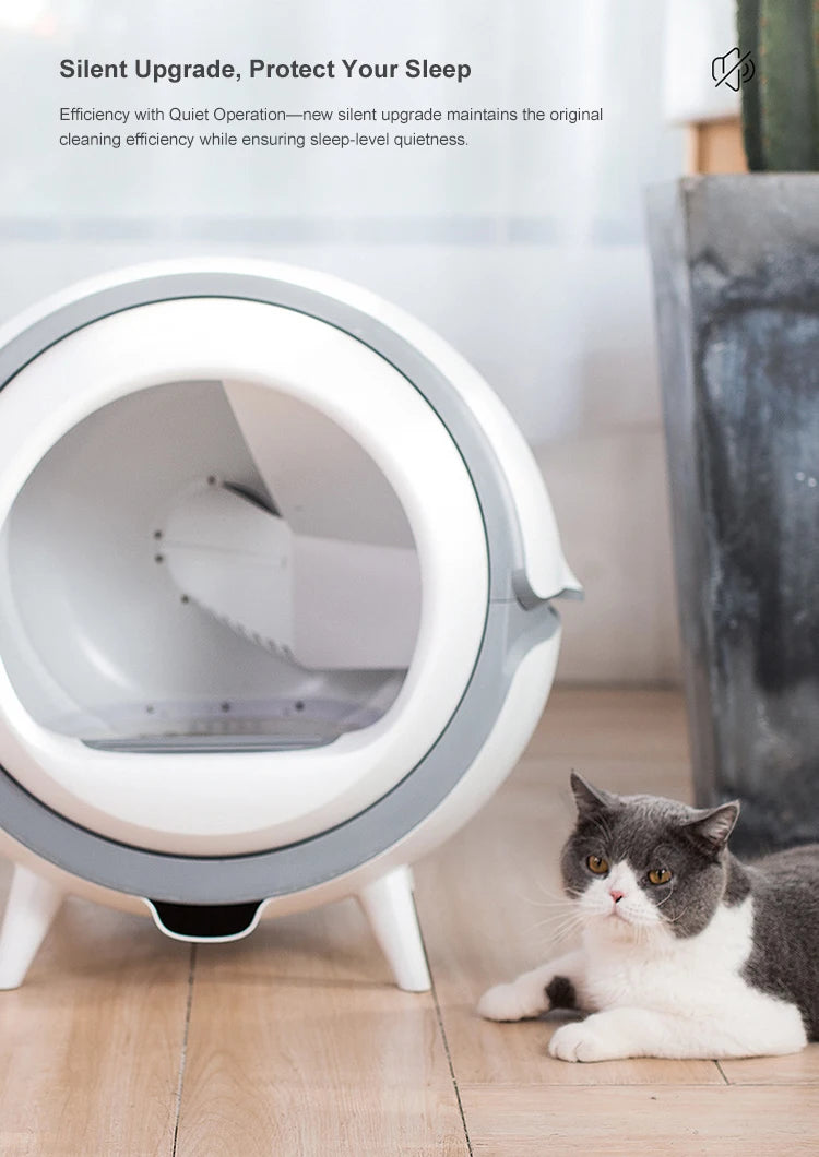 Factory custom app control Large capacity intelligent smart self cleaning litter box for cats automatic cat toilet