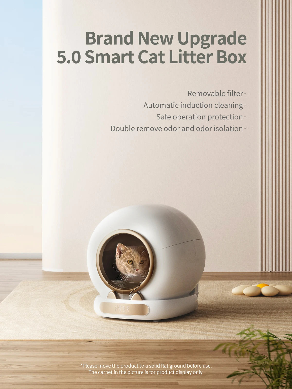 New arrival factory electric automatic cat toilet self cleaning litter box for cats