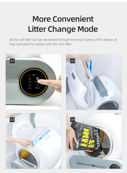 Hot sale app wifi  control automatic large capacity cat litter smart automatic box self-cleaning automatic cat litter toilet