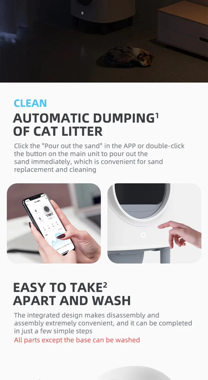 Large Smart litter box APP control automatic smart litter box areneros para gatos cat self-cleaning litter box