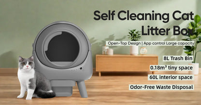 Automatic Rolling Cat Litter Box Large Roller Smart Cleaning Electronic Deodorisation Open Self-Cleaning Litter Box