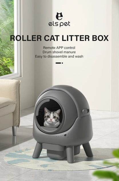 Automatic Rolling Cat Litter Box Large Roller Smart Cleaning Electronic Deodorisation Open Self-Cleaning Litter Box