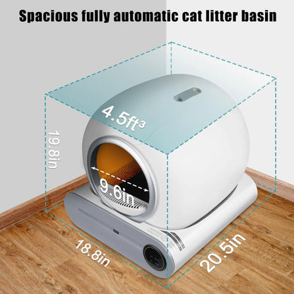 APP Control Low Noise Self Cleaning Safety Large Capacity Automatic Cat Litter Box for Multiple Cats