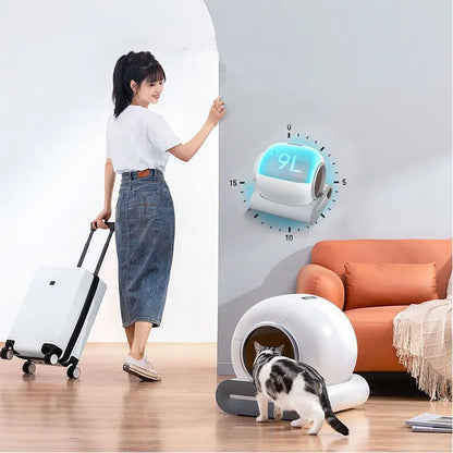 No Smell Electric Cat Litter Box Automatic Timed Cat Toilet App Control Self Cleaning Cat Litter Box