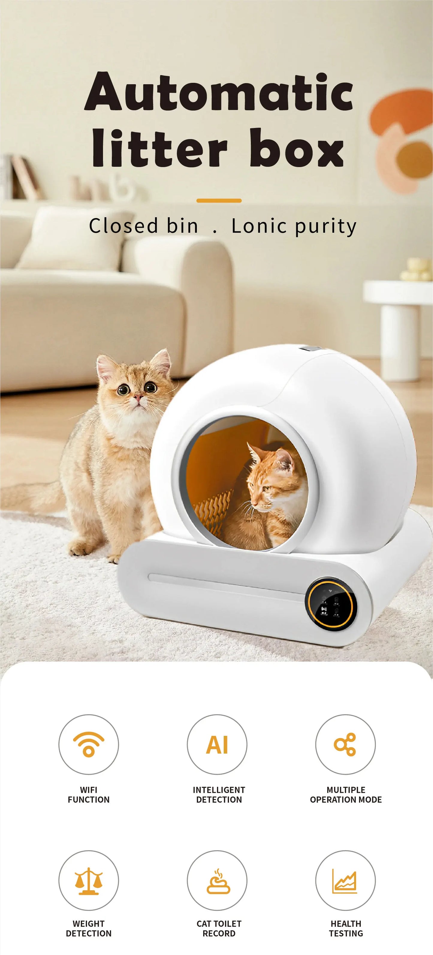 Automatic cat litter box Hot Sale Intelligent Self-Cleaning smart cat toilet sandbox for cats Smart