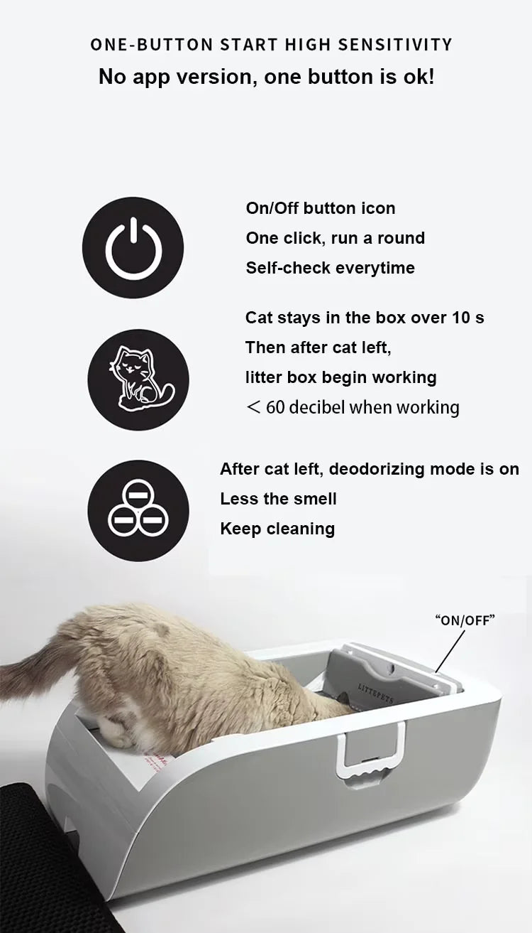 Automatic Cat Litter Box Smart App Control Self Cleaning Litter Boxes Cat Sandbox Electronic Pet Toilet Cat Supplies