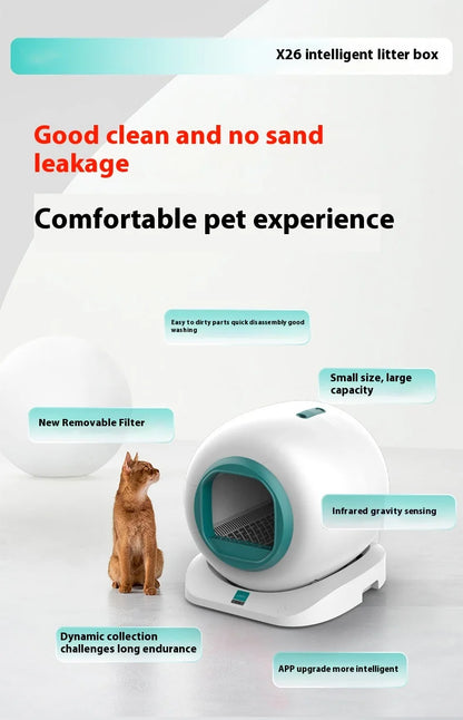 Automatic Cat Litter Box Smart App Control Self Cleaning Litter Boxes Cat Sandbox Electronic Pet Toilet Cat Supplies