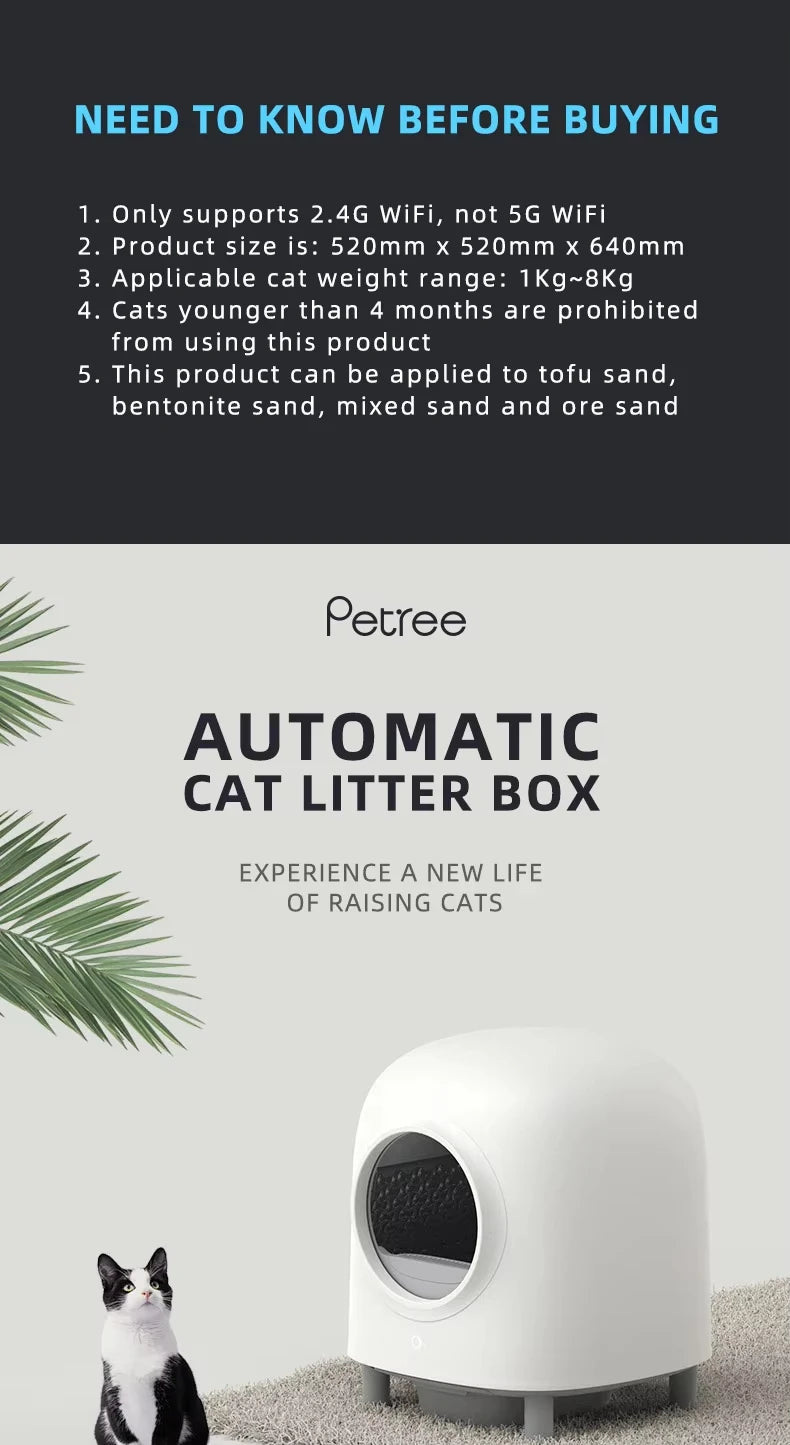 Large Smart litter box APP control automatic smart litter box areneros para gatos cat self-cleaning litter box