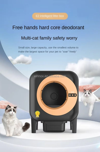 Muti-colorful  Design pets accesory 70L large space quick self cleaning cat litter box APP Control Intelligent Cat Toilet