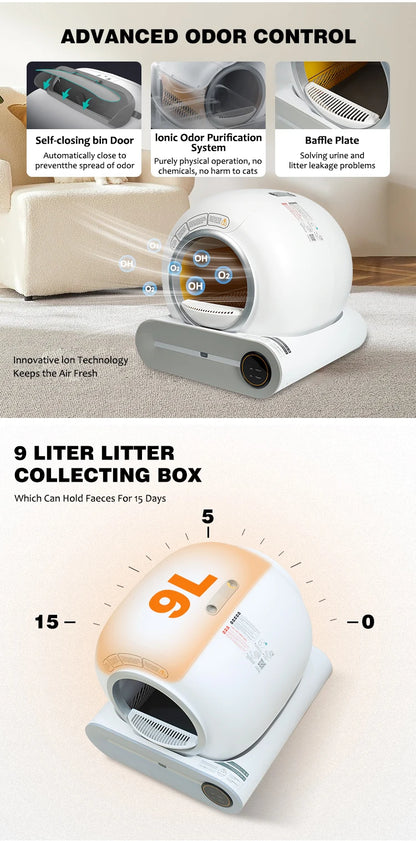 Factory Direct Sale Smart Cat Potty Closed Electric Self Cleaning Supplier Luxury Pet Automatic Cat Litter Box