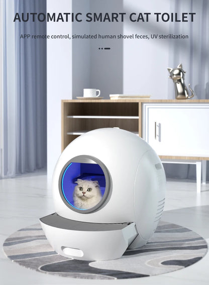 Best Seller Auto Cat Litter Tray with App Control Odor-Free Waste Disposal Safety Anti-Pinch Self Cleaning Litter Box