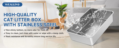 High Quality Enclosed Smart Cat Litter Box Stainless Steel & Plastic with High Absorption for Pet Cleaning & Owners