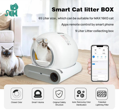 Factory Direct Sale Smart Cat Potty Closed Electric Self Cleaning Supplier Luxury Pet Automatic Cat Litter Box