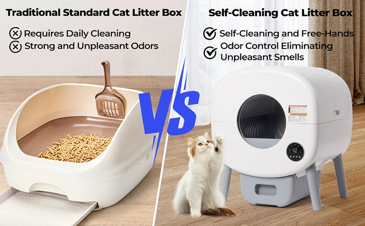 Factory Smart Cat Toilet 76L Large space APP remote control One click poop removal Automatic self cleaning litter box for cats