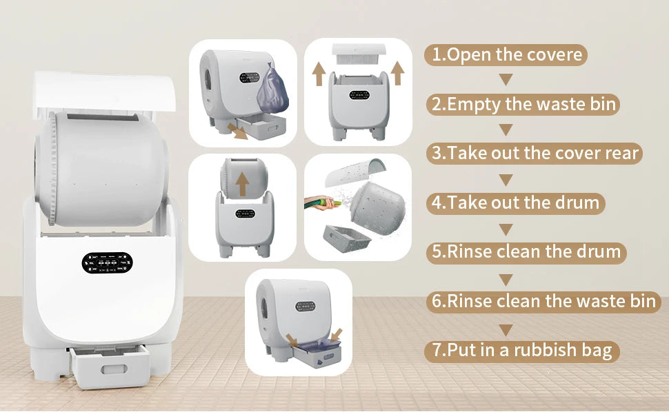 2024 New Design of 101L Large Self-Cleaning Automatic Cat Toilet  Fully Automatic Cat Litter Box