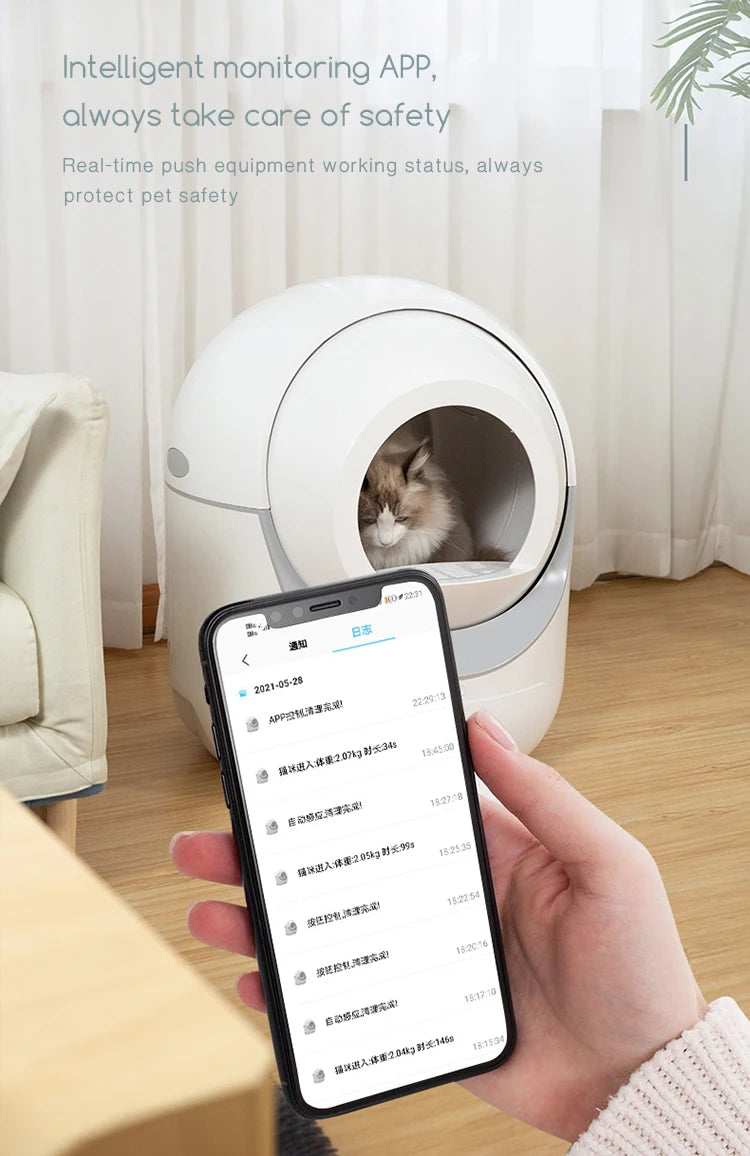 Self Cleaning Cat Litter Box for Multiple Cats Integrated Safety Protection Smart Automatic Cat Toilet