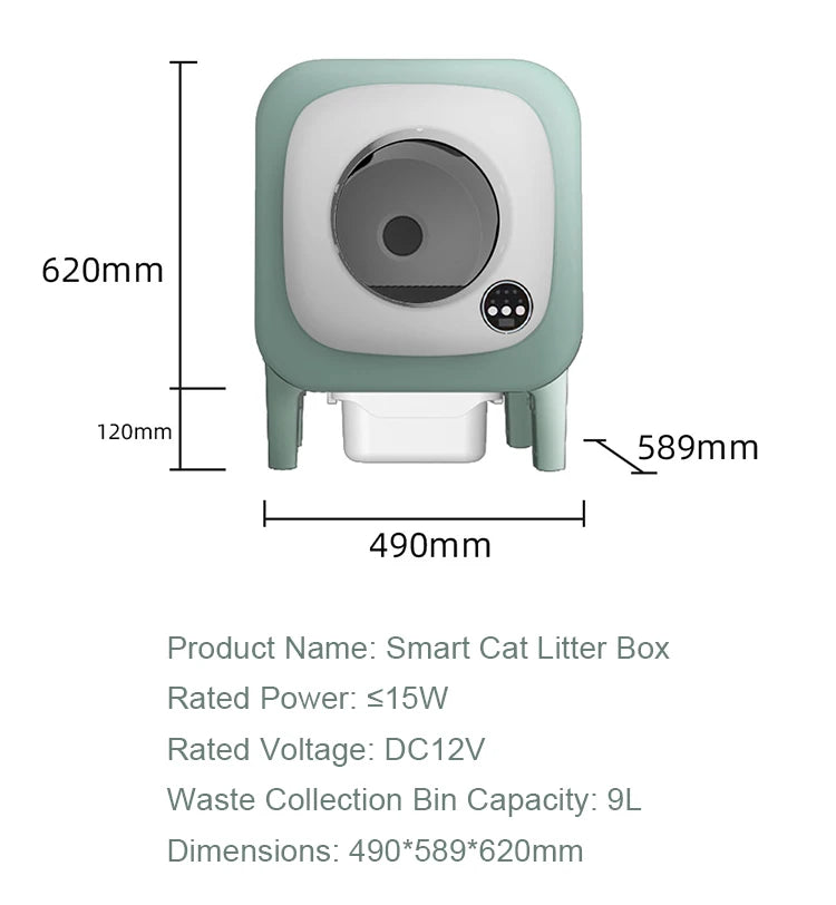 New automatic cat toilet mobile phone control electric cat litter box Large capacity 72 L self-cleaning cat litter box