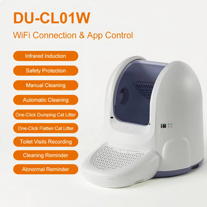 Cat Toilet App Control Self Semi-Closed Pet Cat Litter Box Wifi Connection Ultra-Quiet Automatic Cat Litter Box