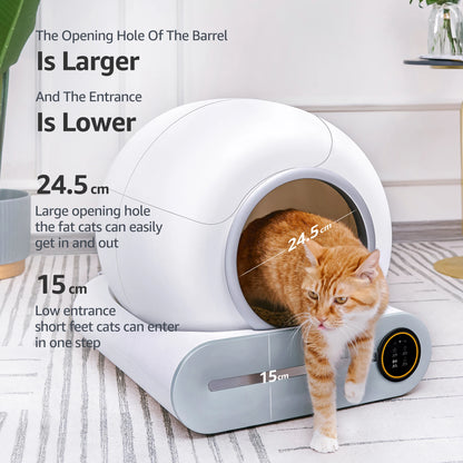 Large Capacity Self Cleaning Cat Litter Box Smart Automatic Cat Litter Box With APP Control For Multiple Cats