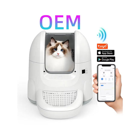 Muti-colorful  Design pets accesory 70L large space quick self cleaning cat litter box APP Control Intelligent Cat Toilet