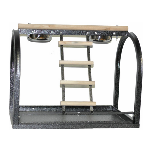 Table Stand With Ladders & Cups - Black	21"x14"x18"