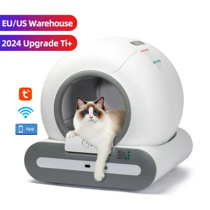 EU Warehouse 2024 New Ti+ Intelligent Automatic Smart Cat Litter Box areneros para gatos Self Cleaning Litter Box for Cats