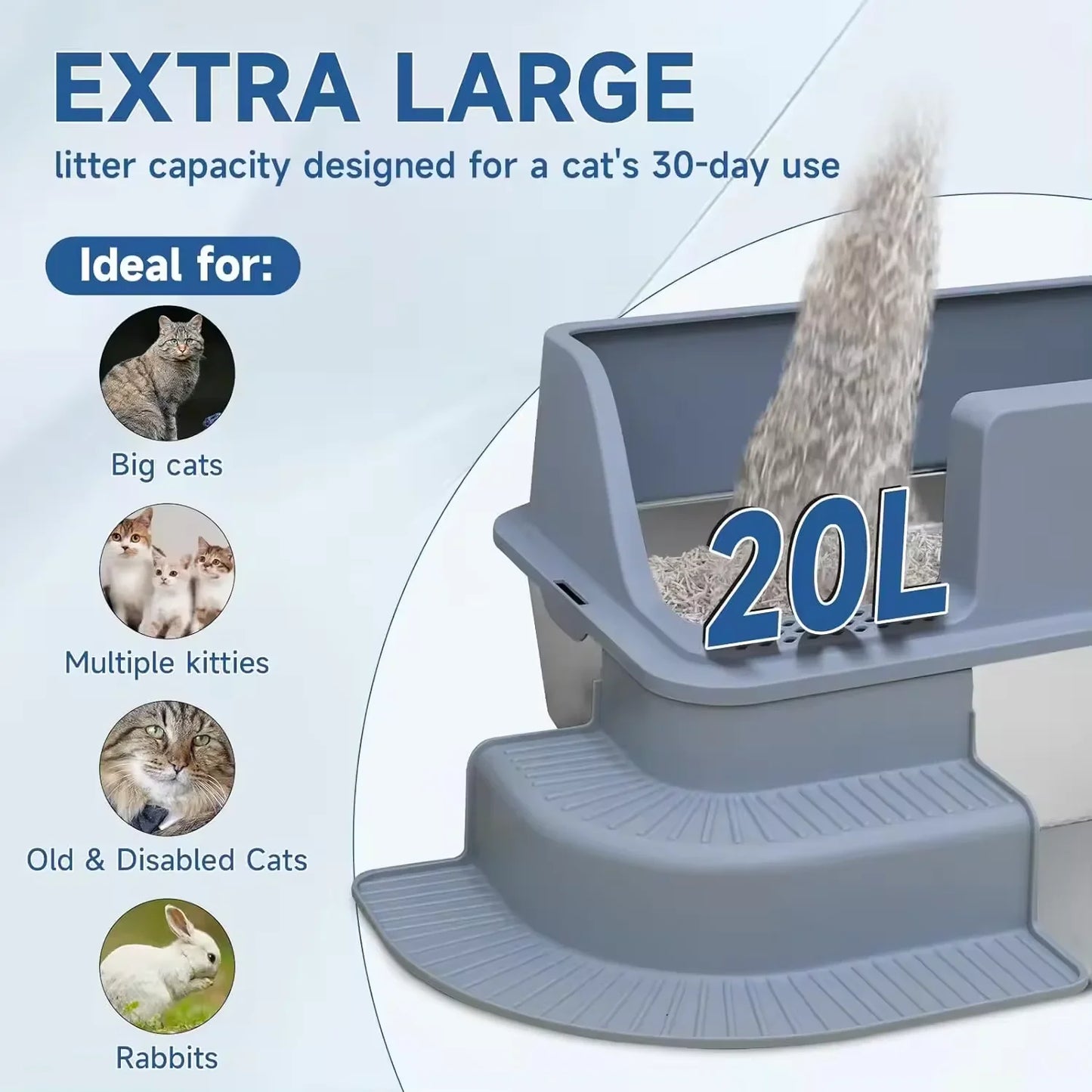 High Quality Smart Cat Litter Box Enclosed Stainless Steel & Plastic with High Absorption for Pet Cleaning