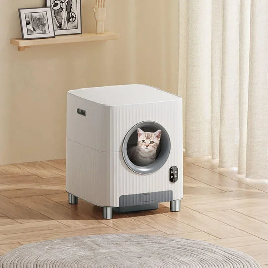 ABS Material Smart Self-Cleaning Cat Litter Box with Automatic Waste Removal and Odor Control for Hassle-Free Pet Care