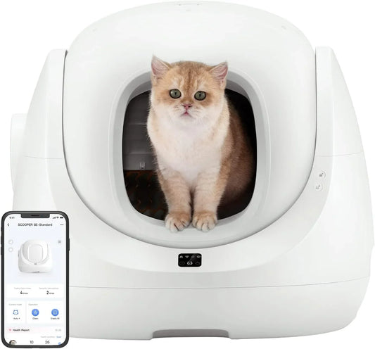 New Arrival Self-Cleaning Cat Litter Box for Multiple Cats with APP Odor Control Health Monitoring Smart Cat Litter Box