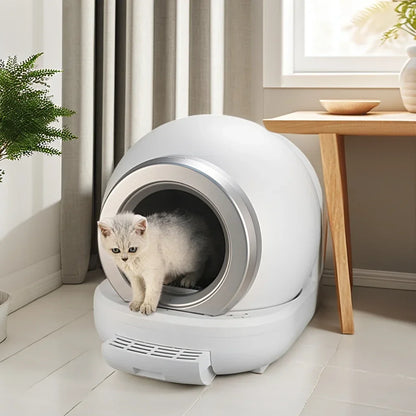 Self-cleaning Cat Litter Tray New App Programme-controlled Automatic Smart Cat Toilet Large and Safe for Multiple Cats