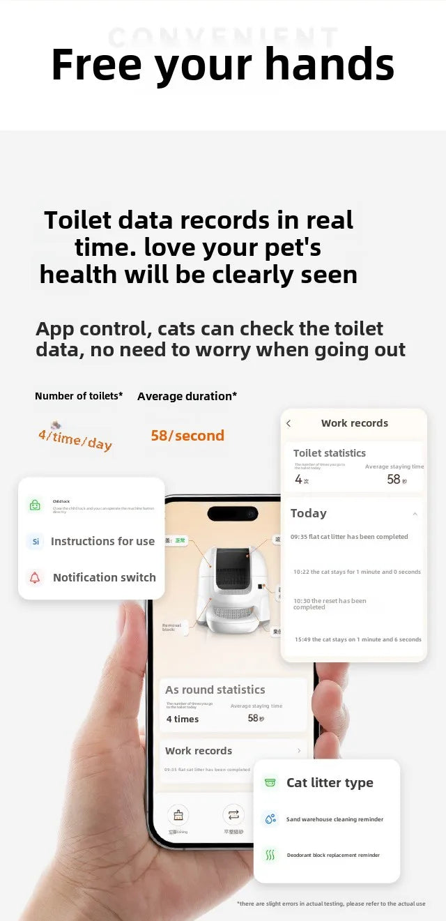 Electronic Pet Cat Litter Box Automatic Self Cleaning Wifi Connection Ultra-Quiet Automatic Cat Litter Box App Control Self