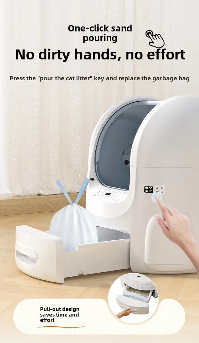 Electronic Pet Cat Litter Box Automatic Self Cleaning Wifi Connection Ultra-Quiet Automatic Cat Litter Box App Control Self