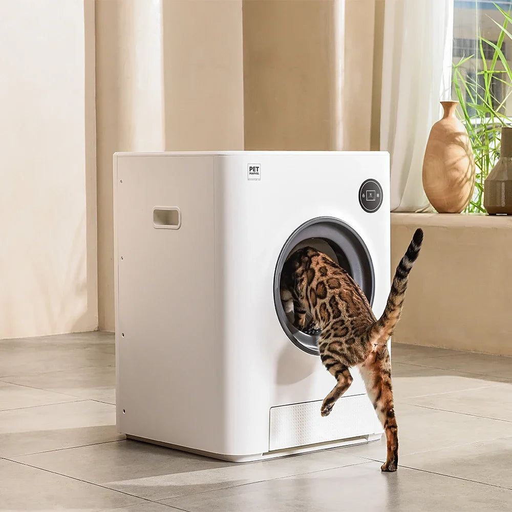 automatic cat litter box open design self-cleaning anti sand leakage large space cat litter box