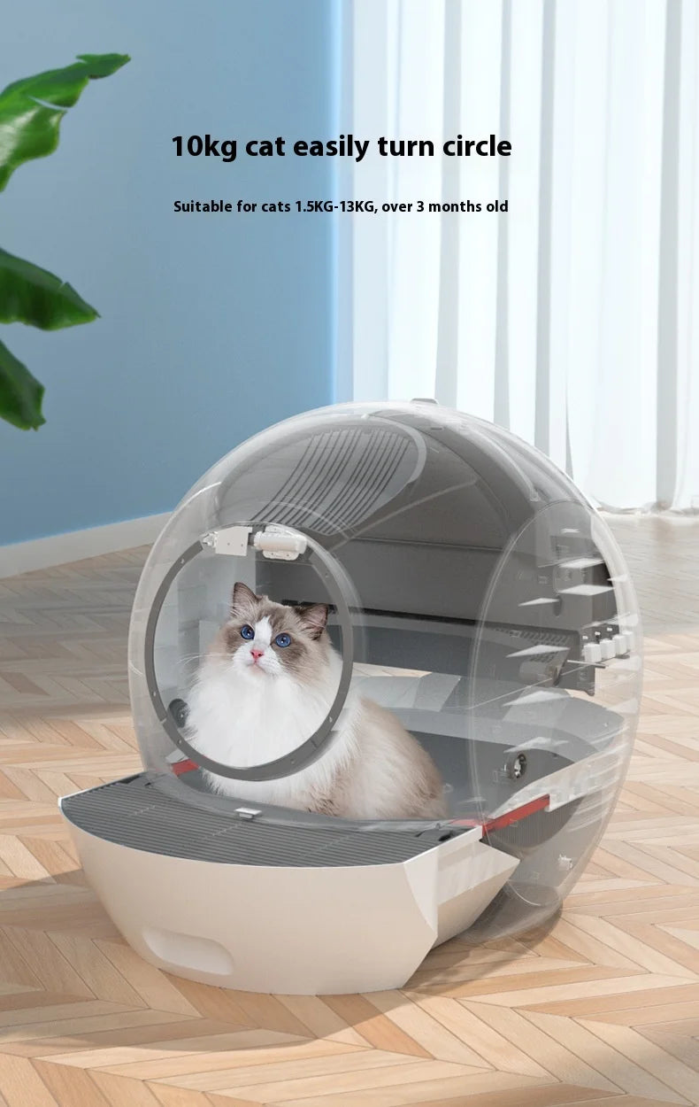 Automatic Self Cleaning Cat Litter Box Extra Large with APP LED Indicator Smart Health Monitor Litter Box English Version