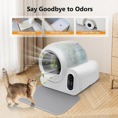 2024 New Automatic Smart Cat Litter Box  Self Cleaning  APP Controlled Smart Intelligent Litter Basin Smart Cat Toilet