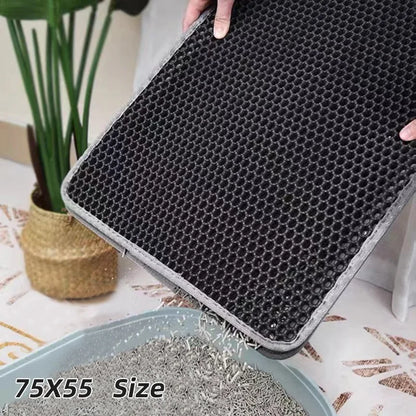 Cat Litter Mat Waterproof Double Layer Pet Litter Box Mat Pet Toilet Cat Mat Nonslip Sand Cat Washable Mat Pet Clean Supplies