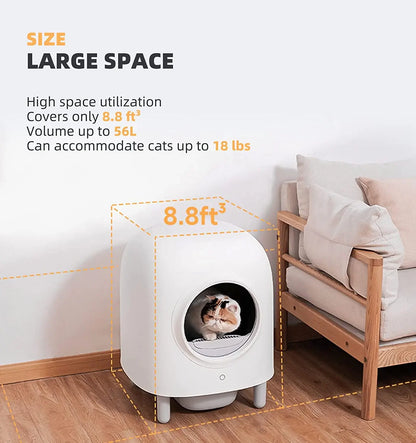 2024 New wn  Smart Cat Litter Box Automatic Cat Tray Pet Toilet APP Control Box Self-cleaning Pet Litter Box Cat Products