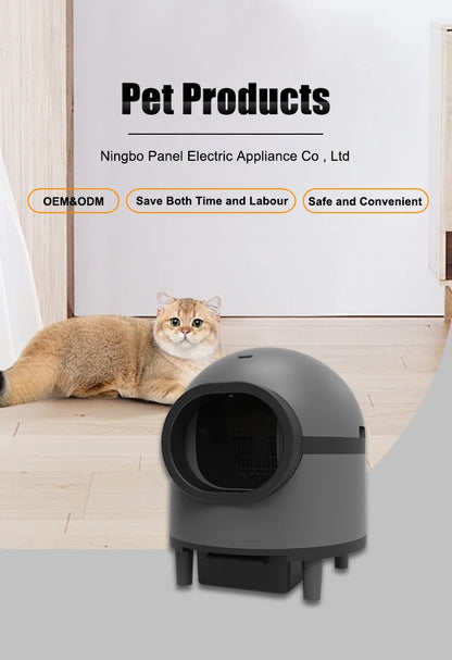 High Quality Automatic Cat Litter Box App Control Self Cleaning Smart Cat Litter Box with Deodorization and Sterilization