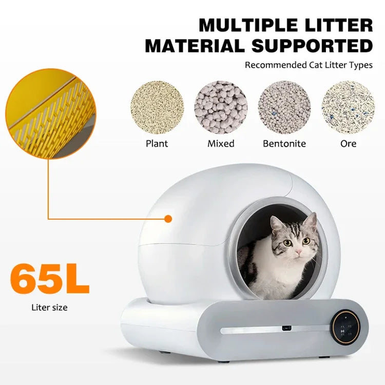 Factory Direct Sale Smart Cat Potty Closed  Self Cleaning Supplier Luxury Pet Automatic Cat Litter Box