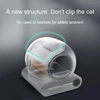 Lynpet Smart Auto Cat Litter Box Quick Self-Cleaning Big Cat Toilet with APP Remote Control Plastic for Cat Sand Usage