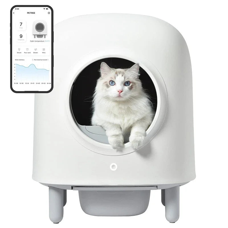 2024 New wn  Smart Cat Litter Box Automatic Cat Tray Pet Toilet APP Control Box Self-cleaning Pet Litter Box Cat Products