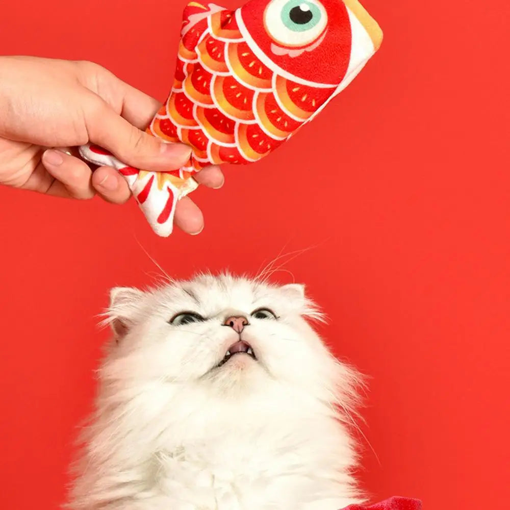 Flopping Fish Cat Toy Realistic Lucky Koi Electric Floppy Fish Toy For Cats Cat Enrichment Toys 300mAh Interactive Pet Supplies