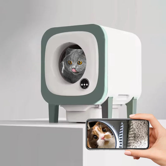 New automatic cat toilet mobile phone control electric cat litter box Large capacity 72 L self-cleaning cat litter box