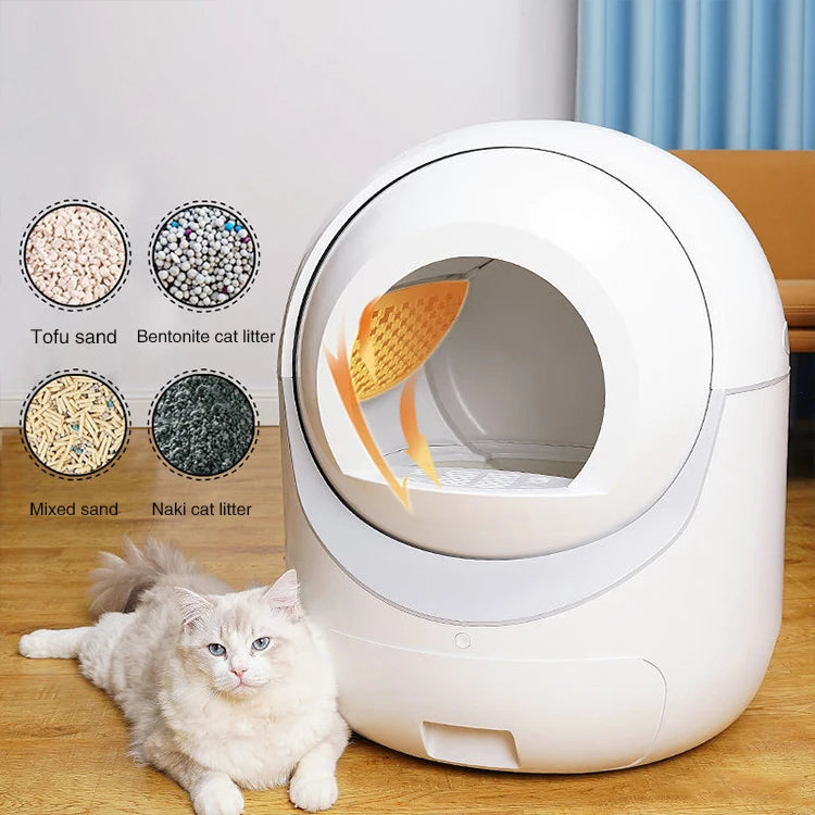 Self Cleaning Cat Litter Box for Multiple Cats Integrated Safety Protection Smart Automatic Cat Toilet