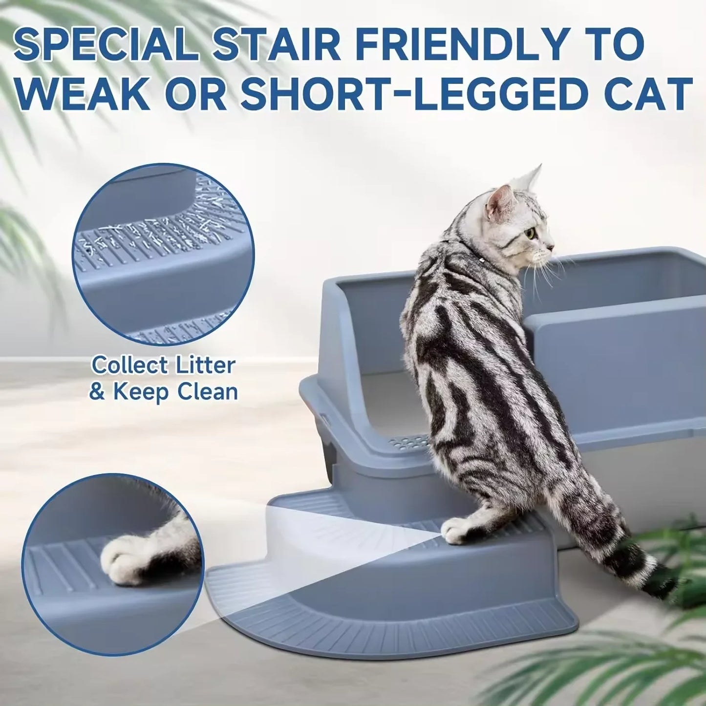 High Quality Enclosed Smart Cat Litter Box Stainless Steel & Plastic with High Absorption for Pet Cleaning & Owners