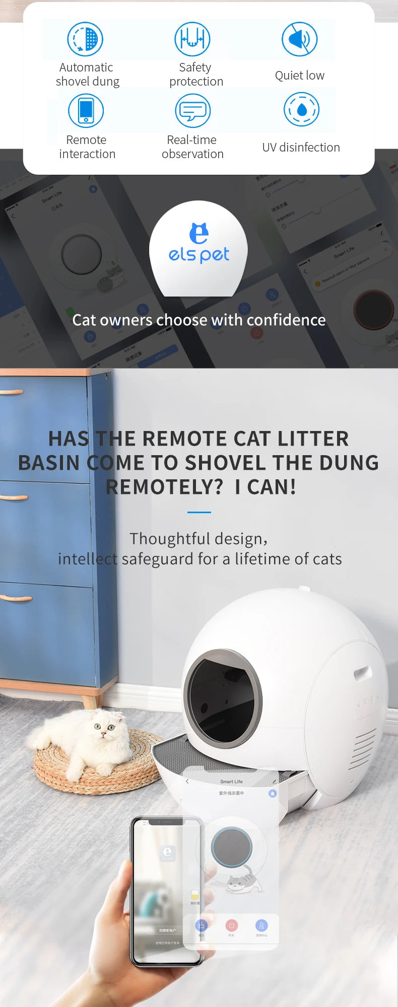 Automatic intelligent cat litter box Large cat toilet drawer type fully enclosed in addition to smell and anti-splash