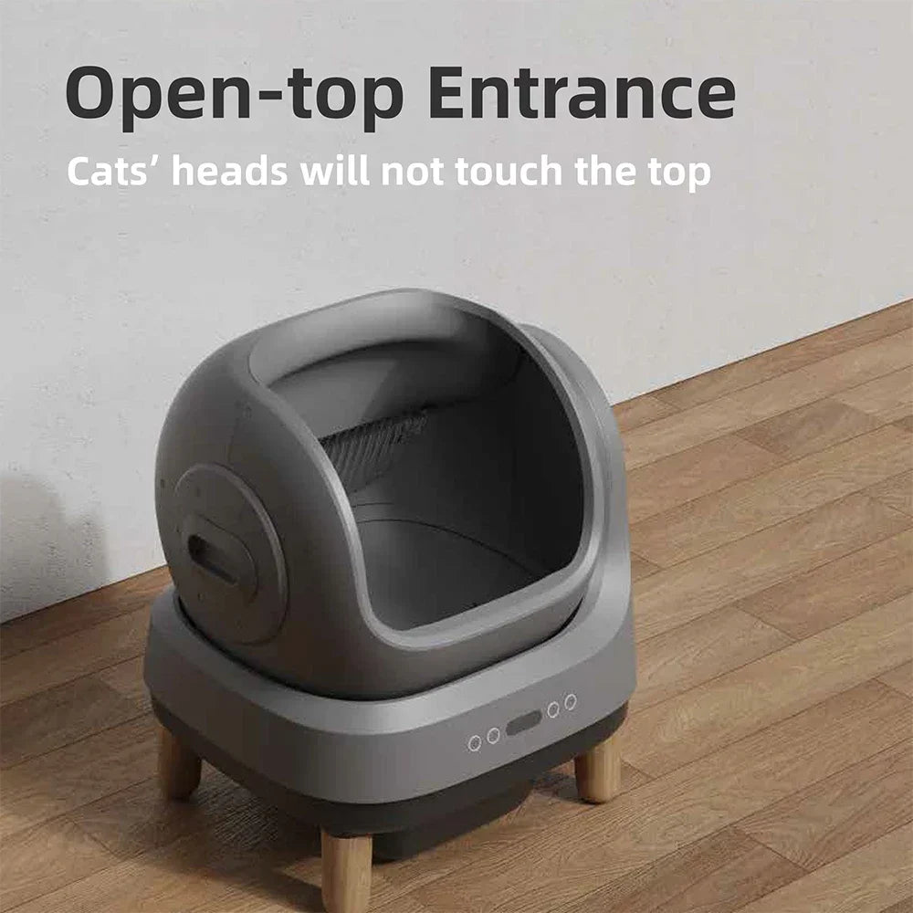 Open-Top Self-Cleaning Cat Litter Box With App Control