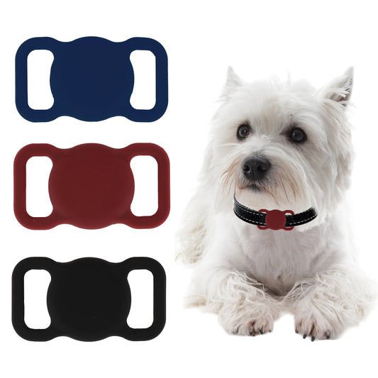 UXCELL 3 Pcs Airtag Case Dog Cat Collar Silicone Tracker Case Protective Case For Apple Air Tag No include GPS