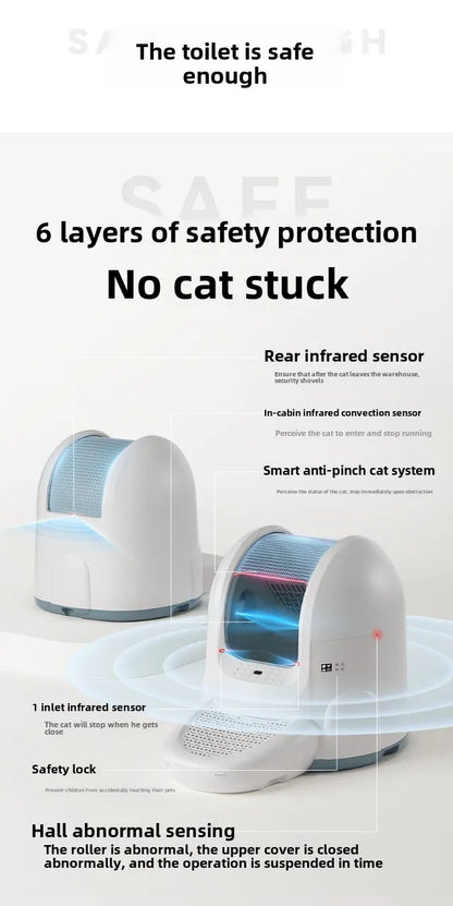 Electronic Pet Cat Litter Box Automatic Self Cleaning Wifi Connection Ultra-Quiet Automatic Cat Litter Box App Control Self